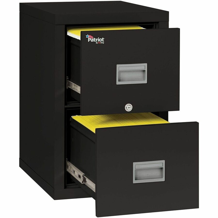 Image of FireKing® Patriot By Fireking Insulated Fire File, 1-Hour Fire Protection, 2 Legal/letter File Drawers, Black, 17.75" X 25" X 27.75"