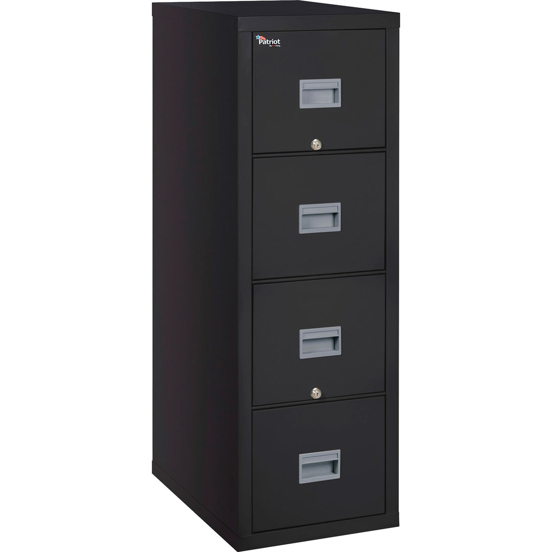 Image of FireKing® Patriot By Fireking Insulated Fire File, 1-Hour Fire Protection, 4 Legal-Size File Drawers, Black, 20.75" X 31.63" X 52.75"