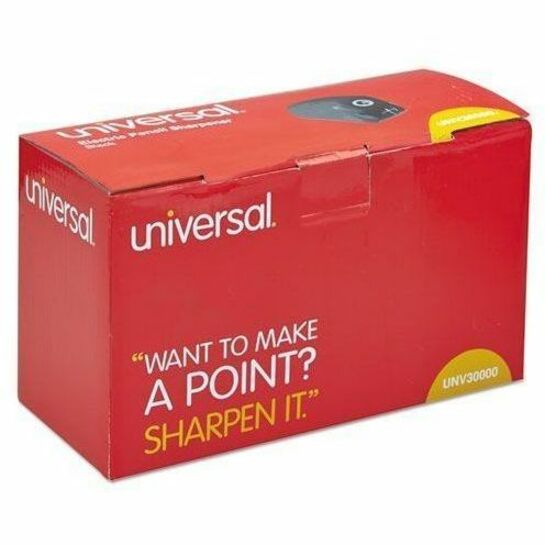 Image of Universal 30010 Electric Pencil Sharpener, Desktop, AC Supply Powered, 4" H x 3.1" W x 5.8" Depth, Black, 1 Each