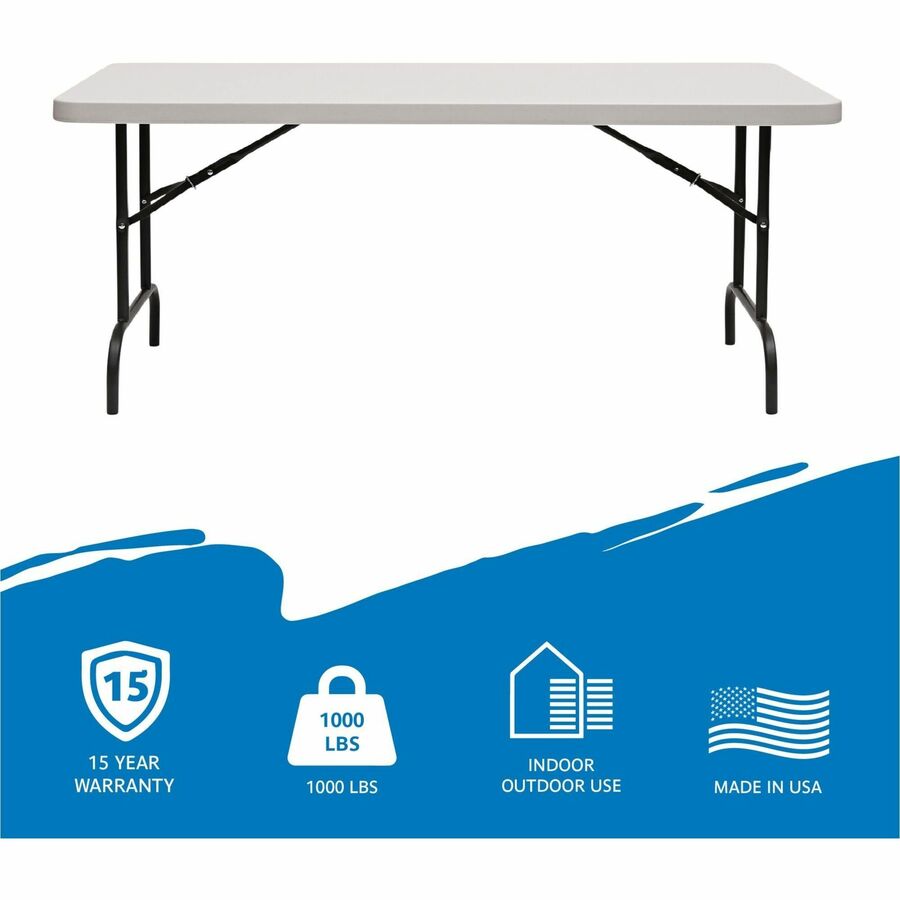 Image of Iceberg Table,Folding,Industrial,1000 lb Cap,30"x60",PlatinumGranite