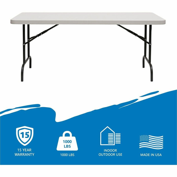 Image of Iceberg Table,Folding,Industrial,1000 lb Cap,30"x60",PlatinumGranite