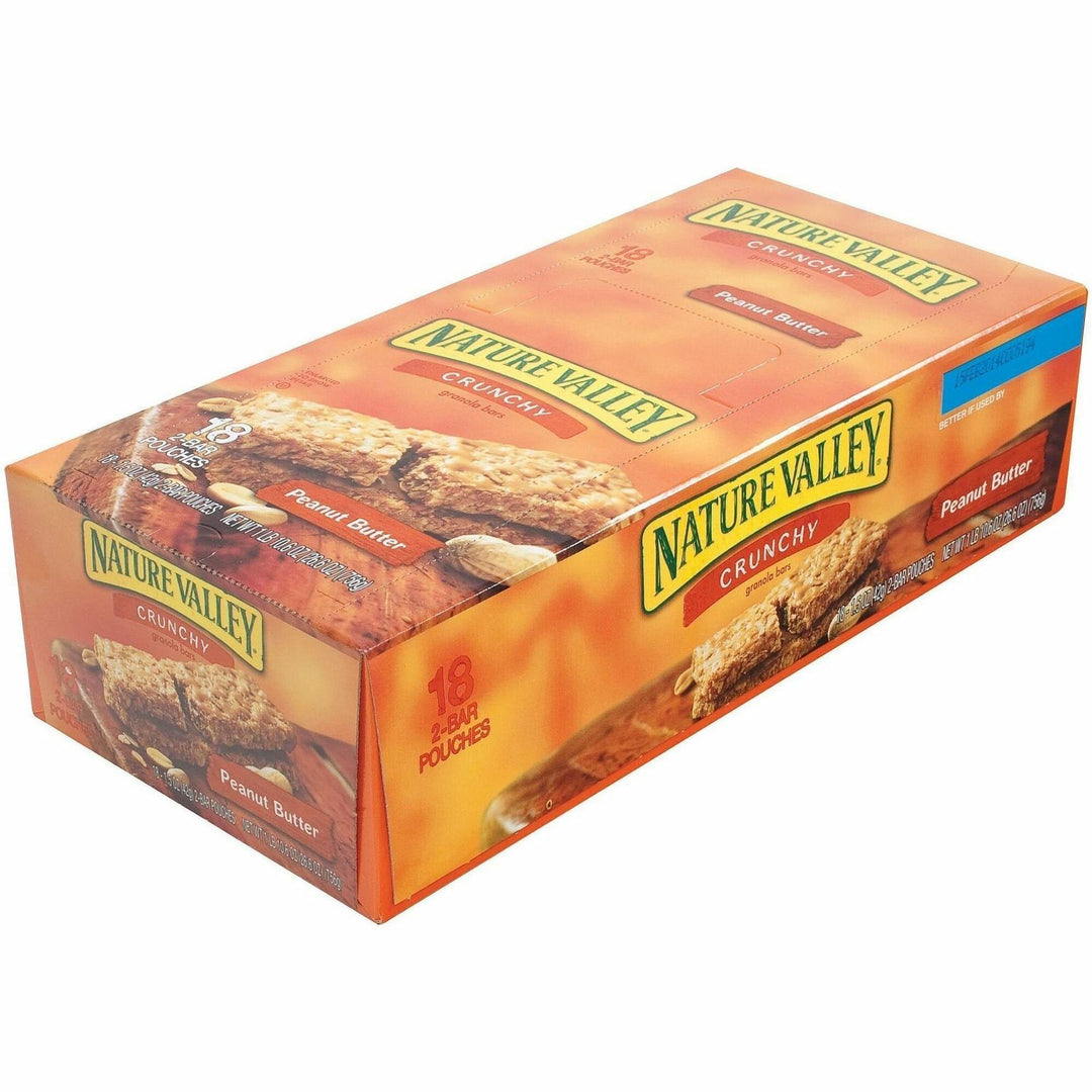 Image of NATURE VALLEY SN3355 Nature Valley Peanut Butter Granola Bars, Peanut Butter, Crunch, 1 Serving Pouch, 1.50 oz, 18 / Box