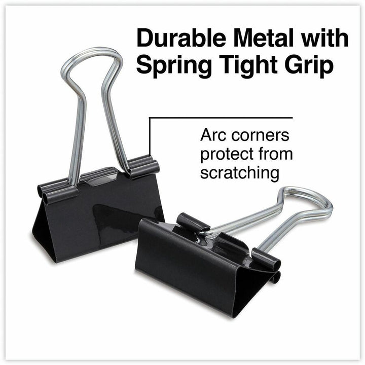 Image of Universal 11124 Binder Clips with Storage Tub, Medium, Black/Silver, 24/Pack