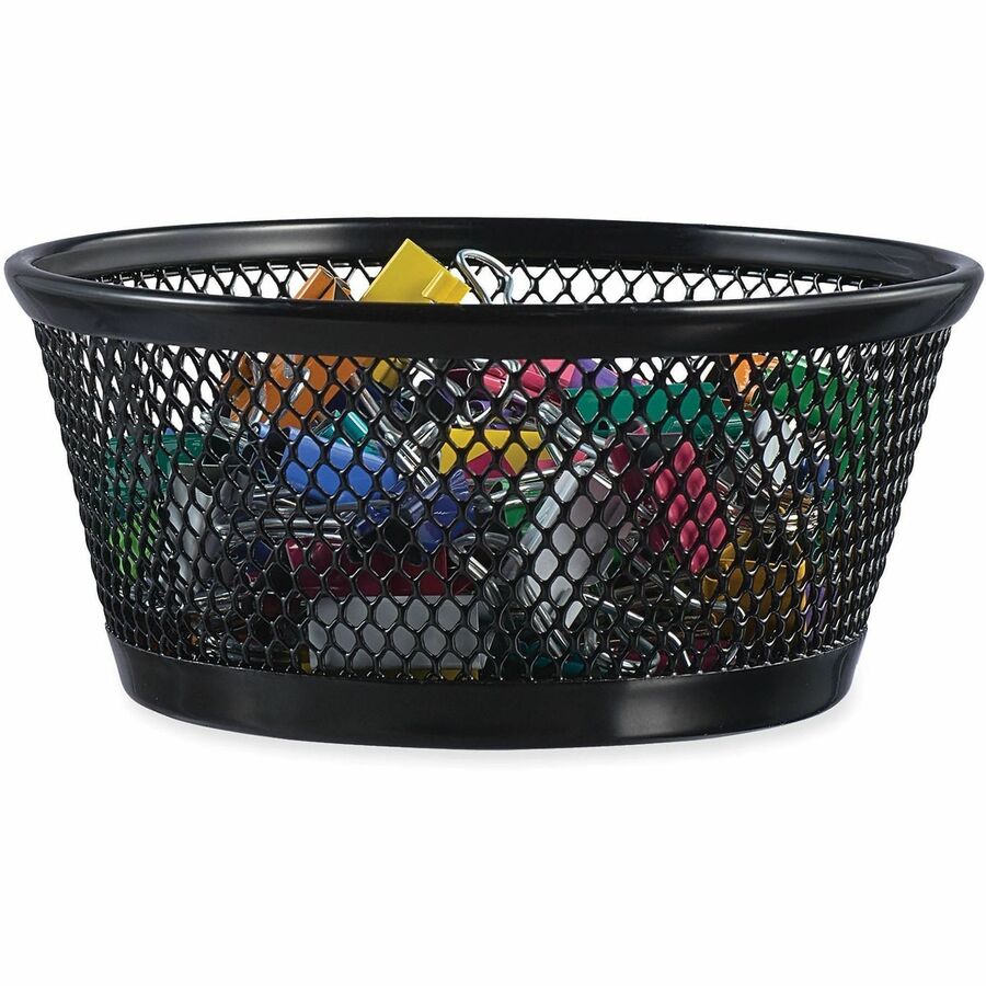 Image of Universal 20014 Jumbo Mesh Storage Dish, 4.38" Diameter x 2"h, Black, 1 Compartment(s), 2" Height, Black, Wire Mesh, 1 Each