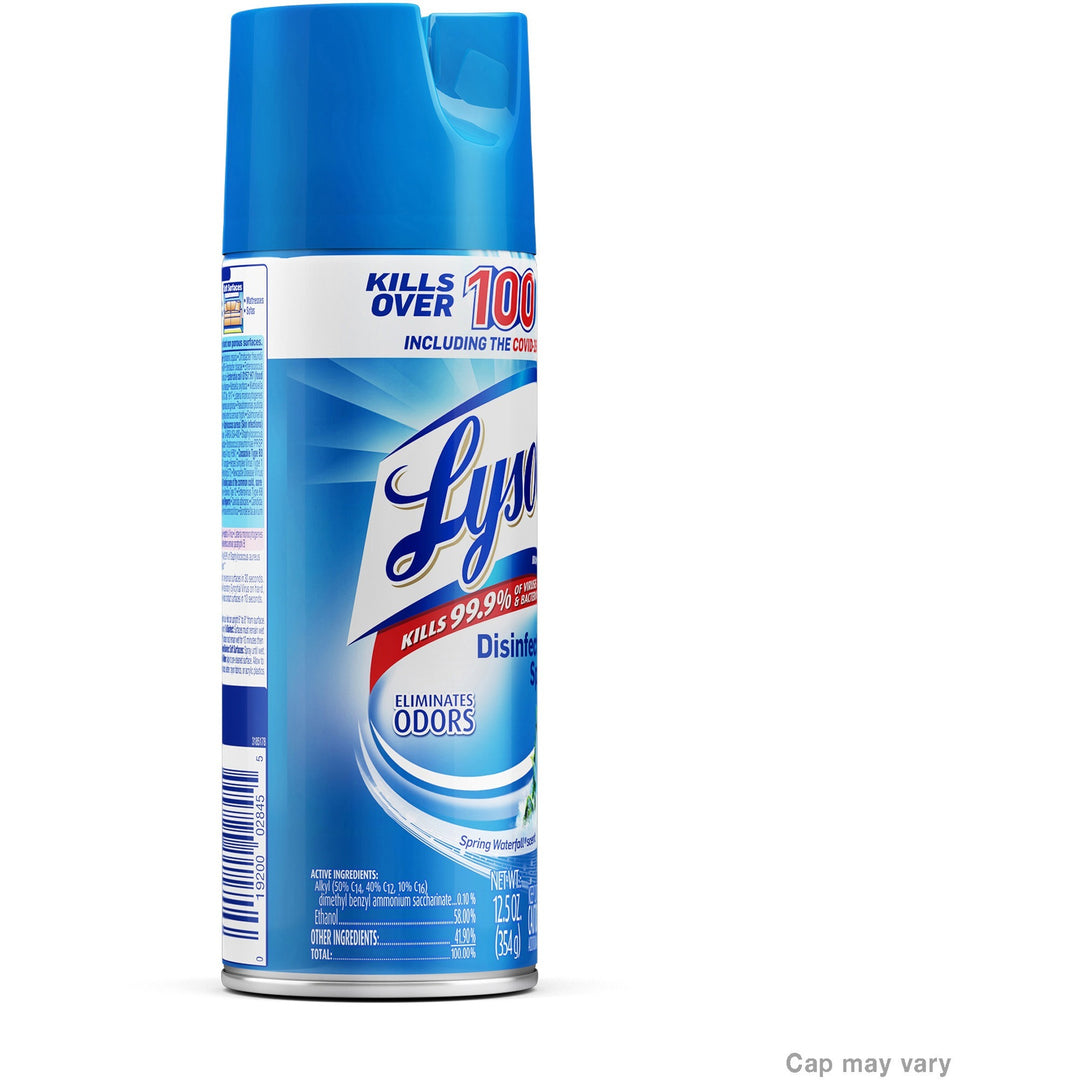 Image of Lysol 02845 Spring Waterfall Disinfectant Spray, Ready-To-Use, 12.5 fl oz (0.4 quart), Spring Waterfall Scent, Easy to Use, Clear, 1 Each