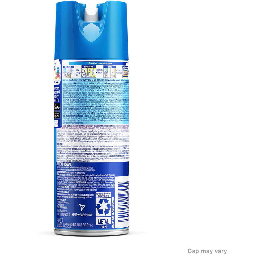 Image of Lysol 02845 Spring Waterfall Disinfectant Spray, Ready-To-Use, 12.5 fl oz (0.4 quart), Spring Waterfall Scent, Easy to Use, Clear, 1 Each