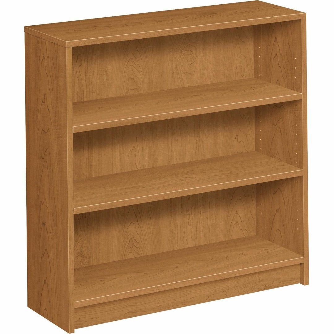 Image of HON® 3-Shelf Bookcase, 2 Adj., 36"x11-1/2"x36-1/8", Harvest