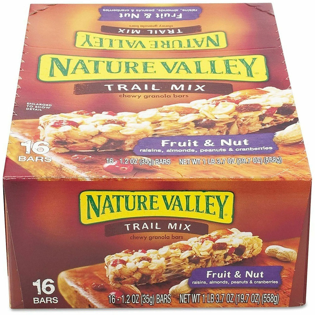 Image of NATURE VALLEY SN1512 Chewy Trail Mix Bars, Mixed Fruit, Mixed Nut, 1.20 oz, 16 / Box