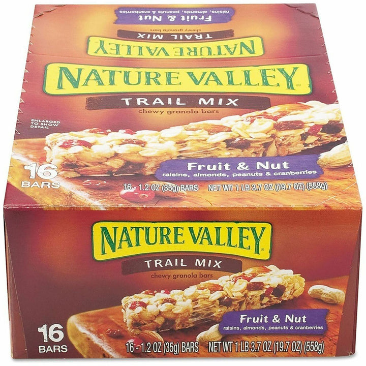 Image of NATURE VALLEY SN1512 Chewy Trail Mix Bars, Mixed Fruit, Mixed Nut, 1.20 oz, 16 / Box