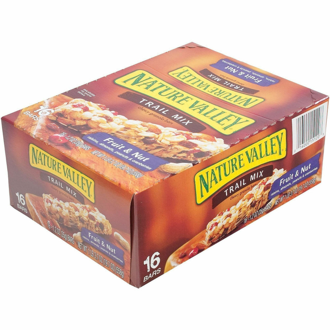 Image of NATURE VALLEY SN1512 Chewy Trail Mix Bars, Mixed Fruit, Mixed Nut, 1.20 oz, 16 / Box