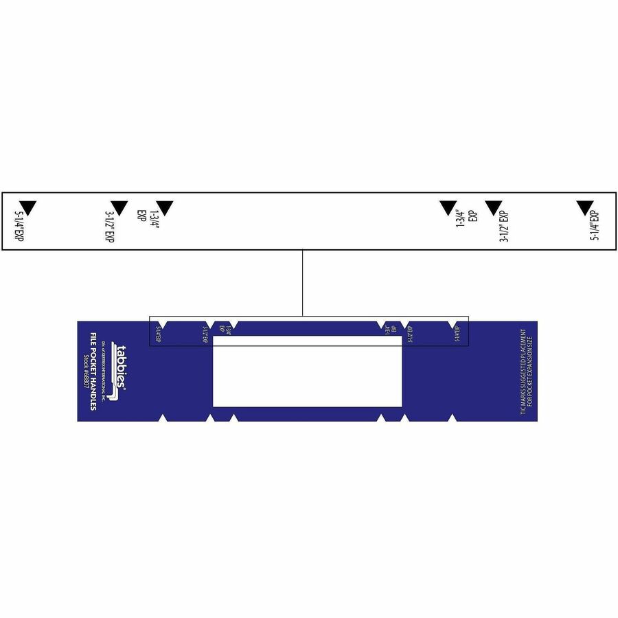 Image of Tabbies 68807 File Pocket Handles, 2" W x 9 5/8" Length, Dark Blue, Tyvek, 5 / Box