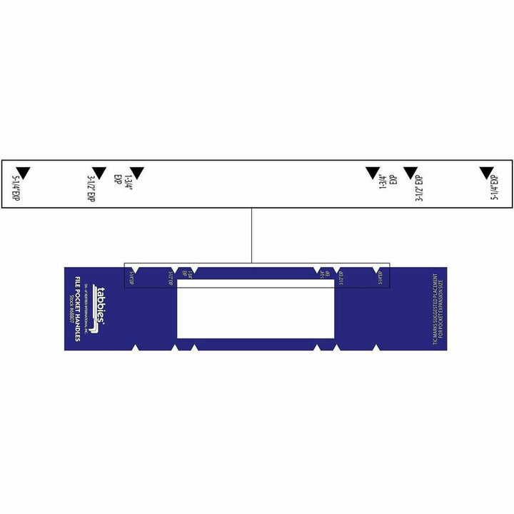 Image of Tabbies 68807 File Pocket Handles, 2" W x 9 5/8" Length, Dark Blue, Tyvek, 5 / Box