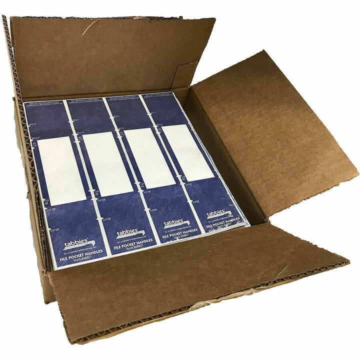 Image of Tabbies 68807 File Pocket Handles, 2" W x 9 5/8" Length, Dark Blue, Tyvek, 5 / Box