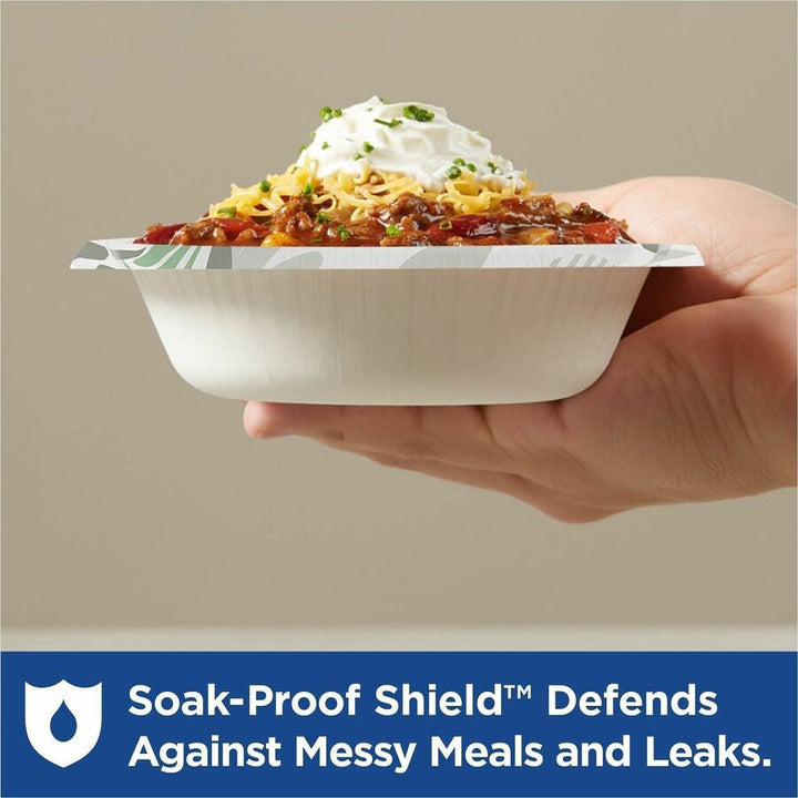 Image of Dixie Ultra® SXB12WS Pathways 12 oz Heavyweight Paper Bowls by GP Pro, Pathways, Disposable, Microwave Safe, White, Paper Body, 125 / Pack