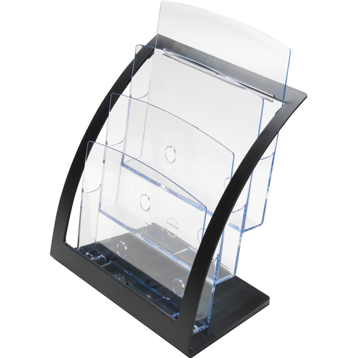 Image of deflecto® 3-Tier Literature Holder, Leaflet Size, 11.25w x 6.94d x 13.31h, Black