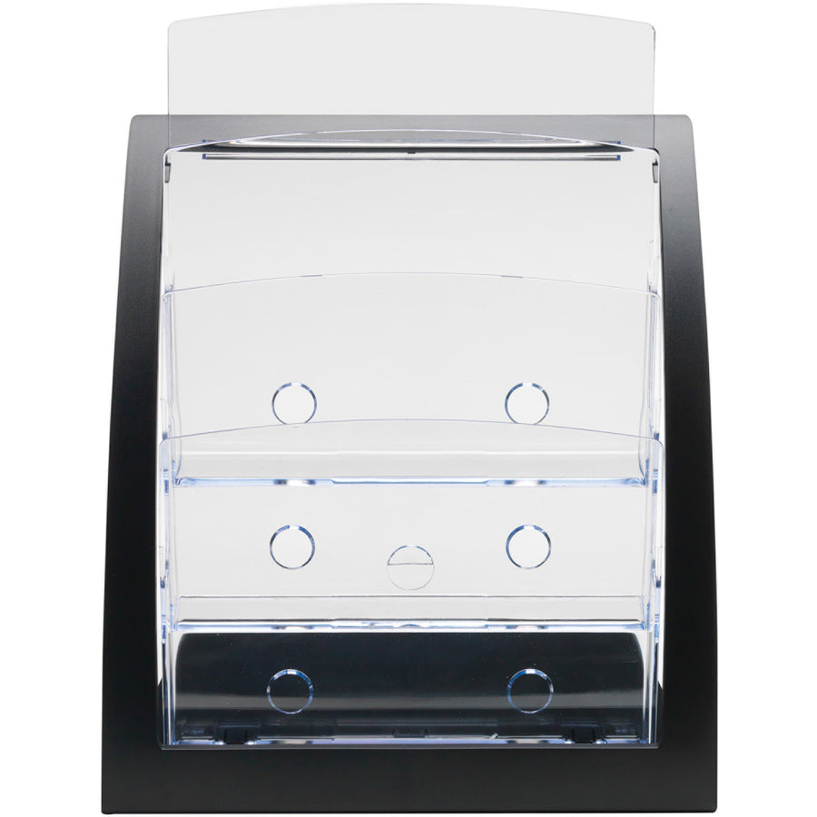 Image of deflecto® 3-Tier Literature Holder, Leaflet Size, 11.25w x 6.94d x 13.31h, Black
