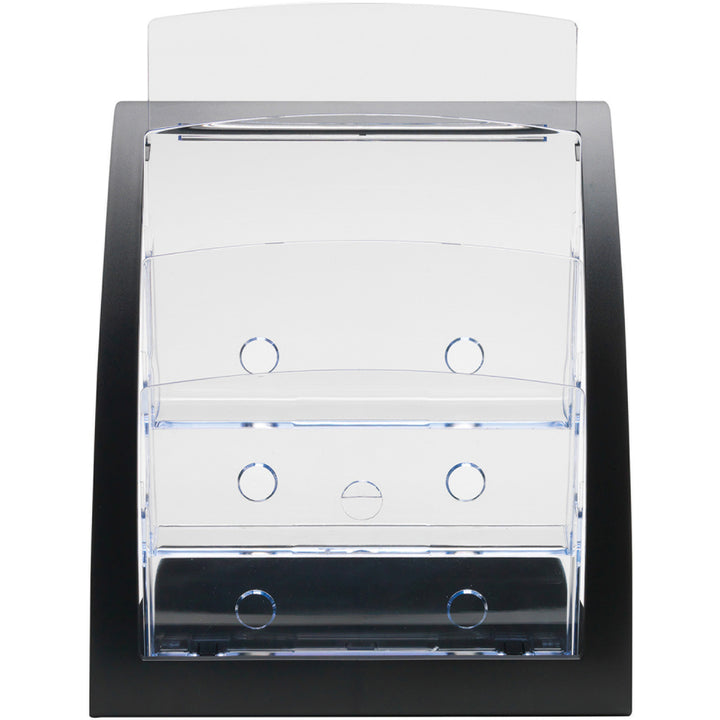 Image of deflecto® 3-Tier Literature Holder, Leaflet Size, 11.25w x 6.94d x 13.31h, Black