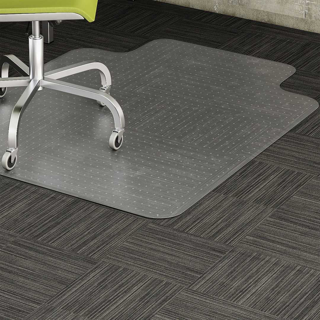 Image of Lorell Chairmat, Low Pile, Wide Lip 25"x12", 45"x53", Clear