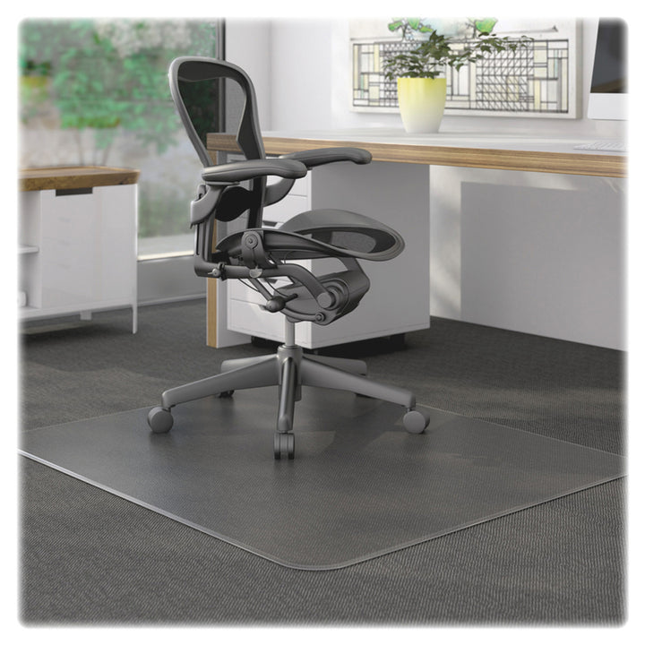 Image of Lorell Chairmat, Low Pile, Wide Lip 25"x12", 45"x53", Clear