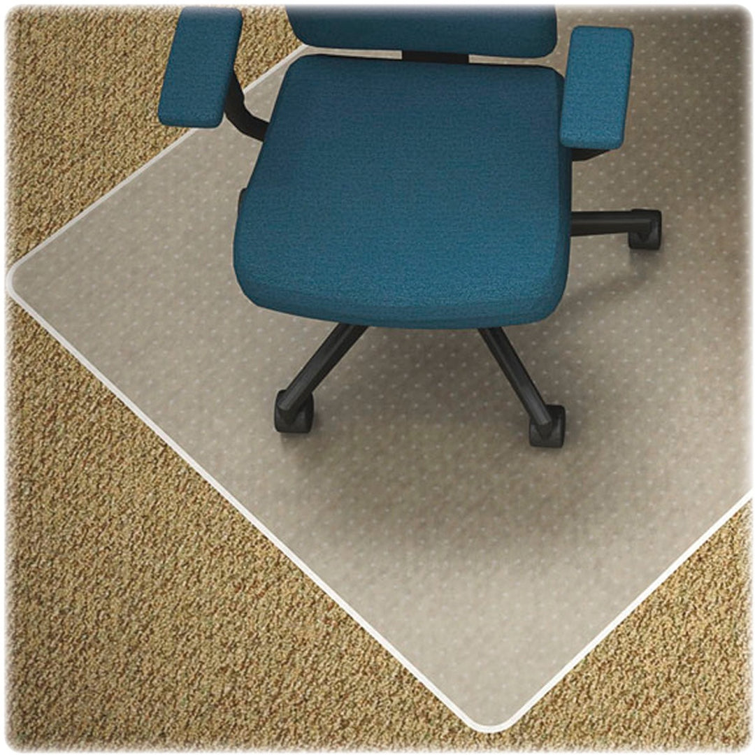 Image of Lorell Chairmat, Low Pile, Wide Lip 25"x12", 45"x53", Clear