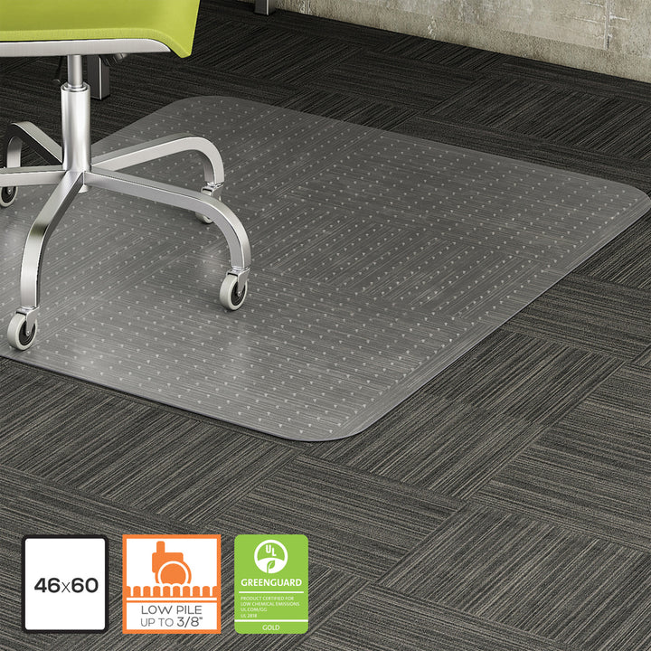 Image of Lorell Chairmat, Low Pile, Rectangular, 46"x60", Clear