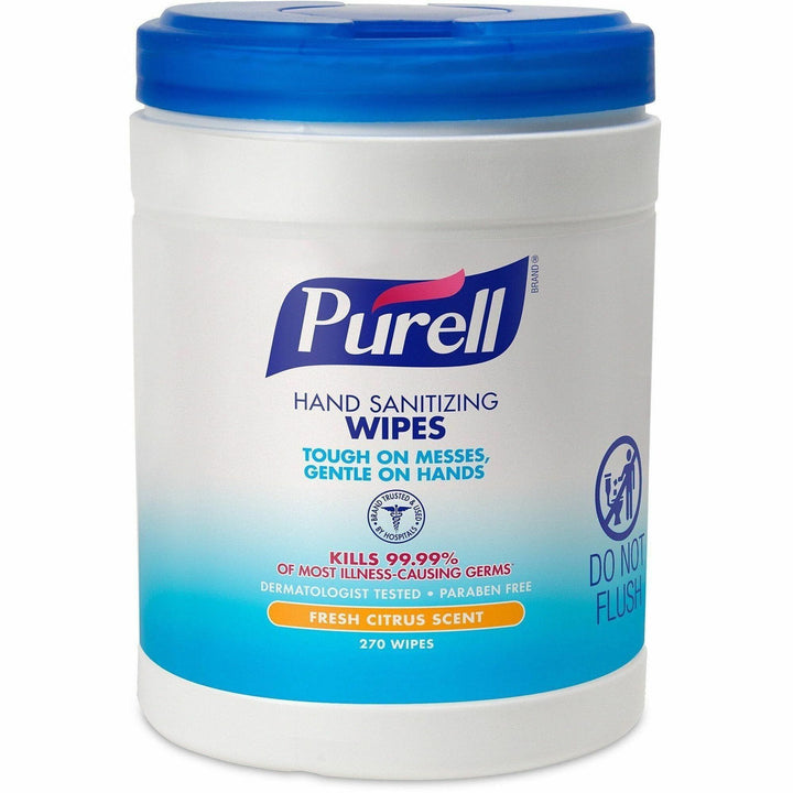 Image of PURELL® 911306 Sanitizing Wipes, WhiteTub, 270/Tub, 1 Each