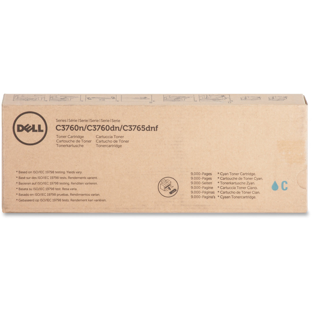 Image of Dell® Toner Cartridge, f/C3760/3765, 9000 Page Extra High Yld, CYN