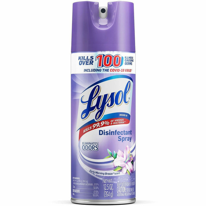 Image of Lysol 80833 Early Morning Breeze Disinfectant Spray, 12.5 fl oz (0.4 quart), Early Morning Breeze Scent, Disinfectant, Clear Can, 1 Each