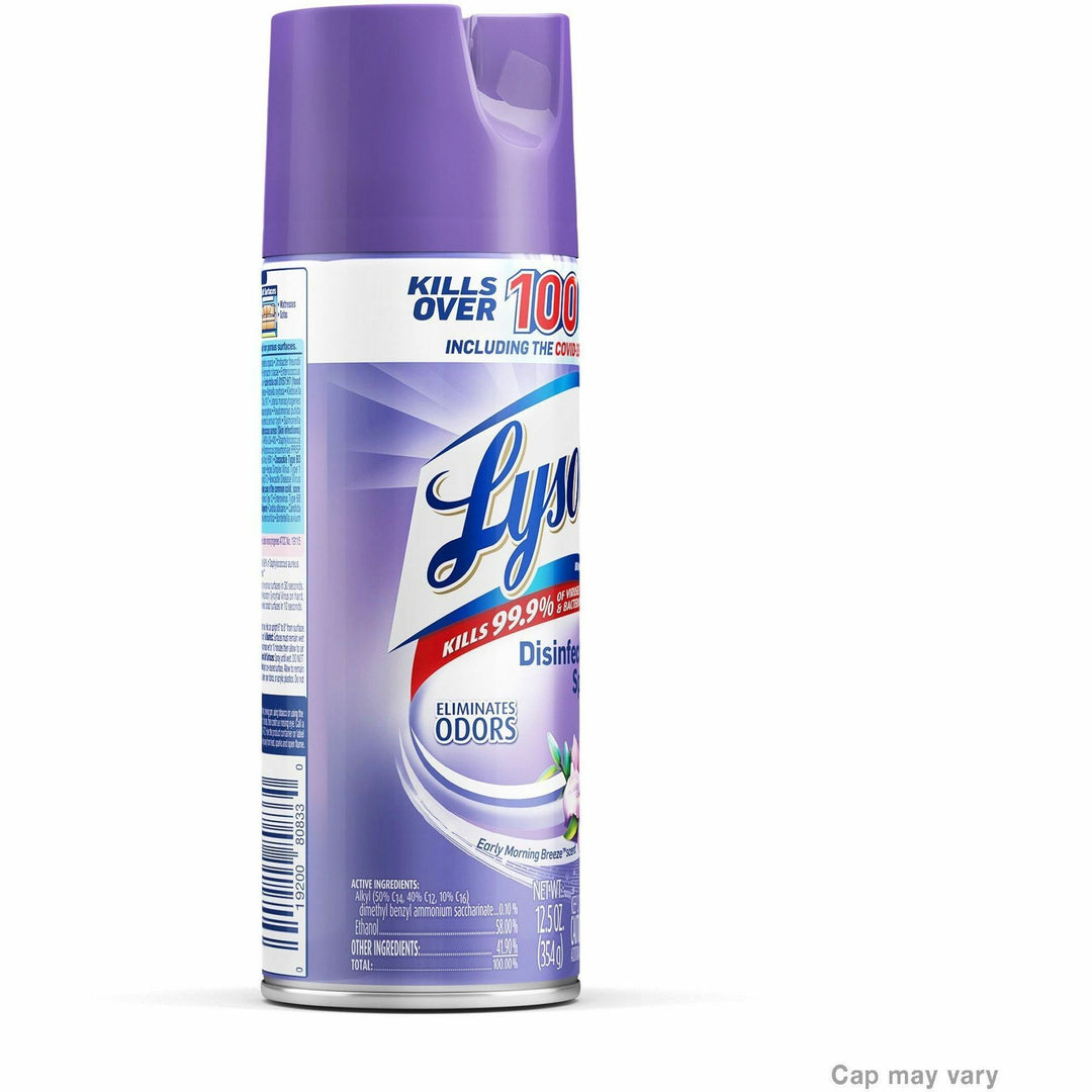 Image of Lysol 80833 Early Morning Breeze Disinfectant Spray, 12.5 fl oz (0.4 quart), Early Morning Breeze Scent, Disinfectant, Clear Can, 1 Each