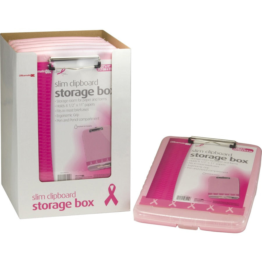 Image of Officemate Storage Clipboard, BCA, 14-1/2"x10"x1-1/4", Pink