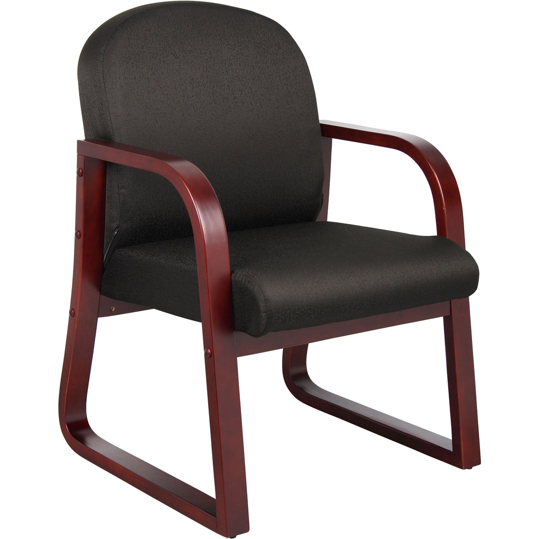 Image of Boss Office Products Chair,Fabric,Wood Frame,24"x25"x34",BK