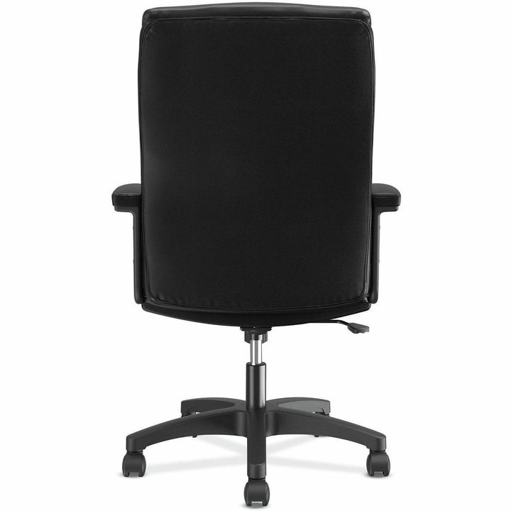 Image of HON® Hvl151 Executive High-Back Leather Chair, Supports Up To 250 Lb, 17.75" To 21.5" Seat Height, Black