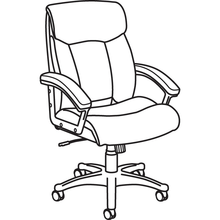 Image of HON® Hvl151 Executive High-Back Leather Chair, Supports Up To 250 Lb, 17.75" To 21.5" Seat Height, Black