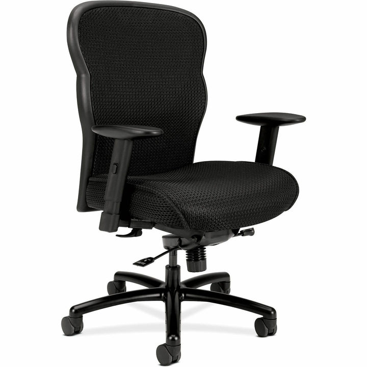 Image of HON® Wave Mesh Big And Tall Chair, Supports Up To 450 Lb, 19.25" To 22.25" Seat Height, Black