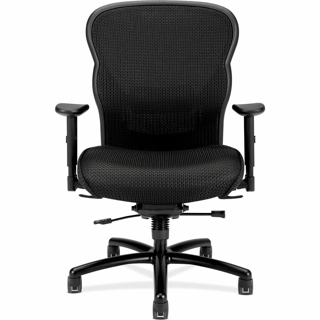 Image of HON® Wave Mesh Big And Tall Chair, Supports Up To 450 Lb, 19.25" To 22.25" Seat Height, Black