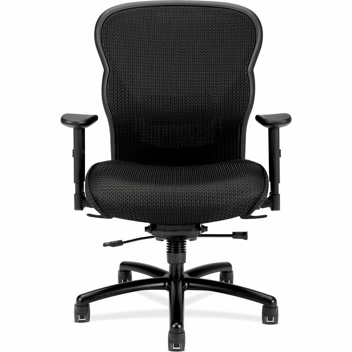 Image of HON® Wave Mesh Big And Tall Chair, Supports Up To 450 Lb, 19.25" To 22.25" Seat Height, Black