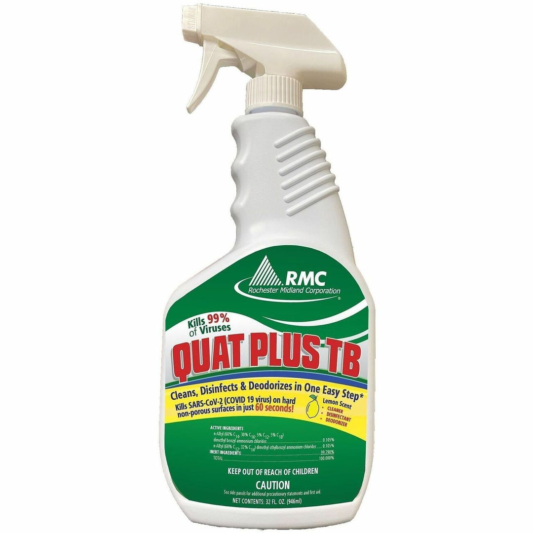 Image of RMC 11789315 Quat Plus TB Disinfectant, Ready-To-Use, 32 fl oz (1 quart), Fresh Pine Scent, Antibacterial, Clear, 1 Each