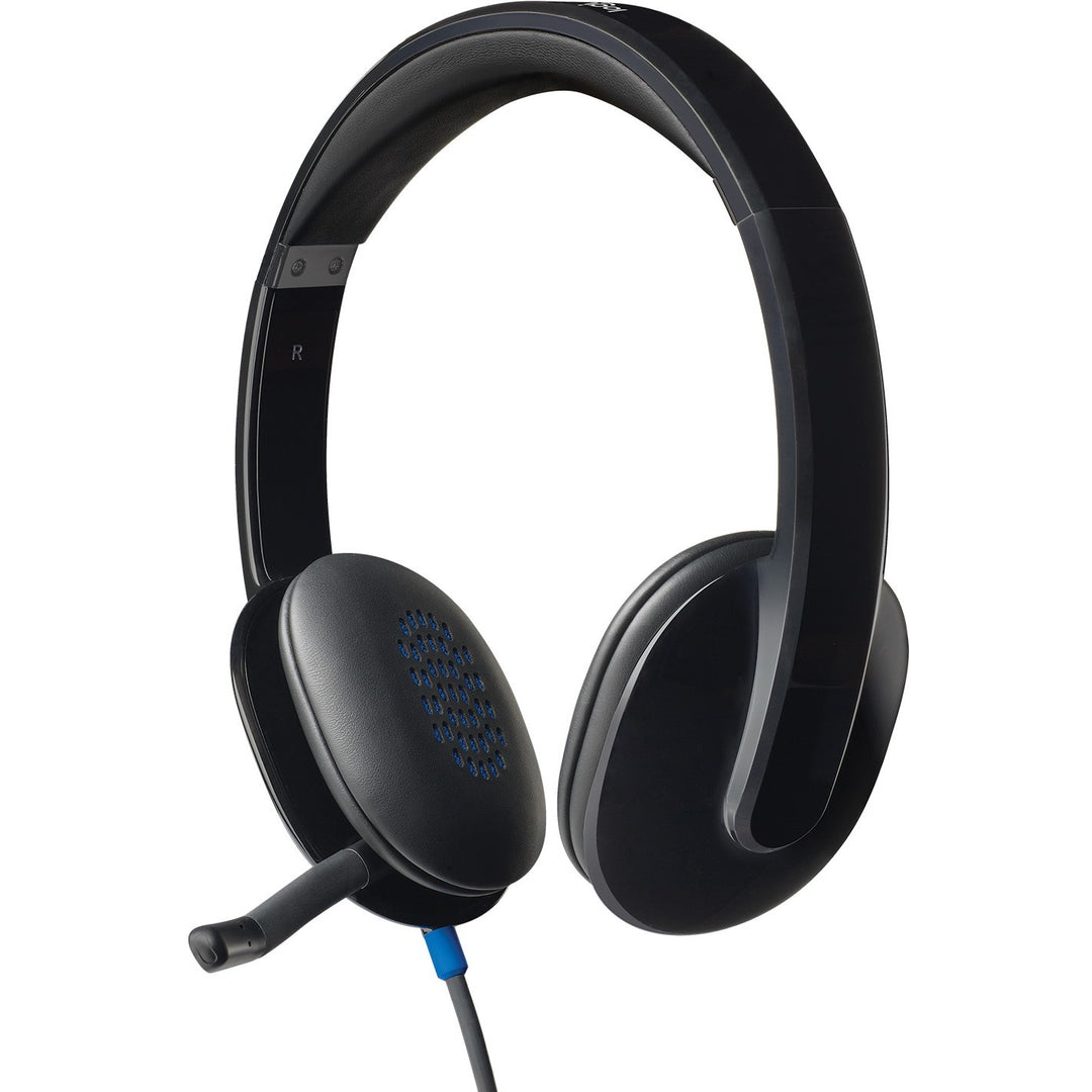 Image of Logitech H540 USB Headset, Stereo, USB, Wired, Over-the-head, Binaural, Semi-open, Black, 1 Each