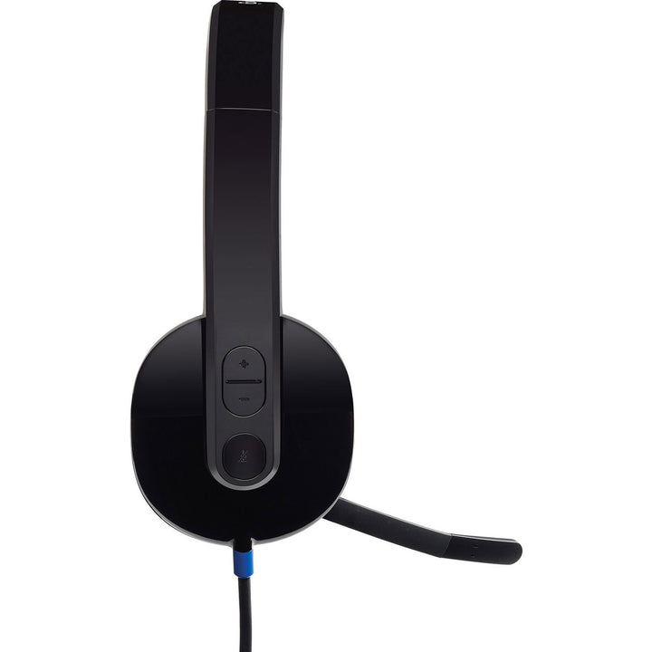 Image of Logitech H540 USB Headset, Stereo, USB, Wired, Over-the-head, Binaural, Semi-open, Black, 1 Each