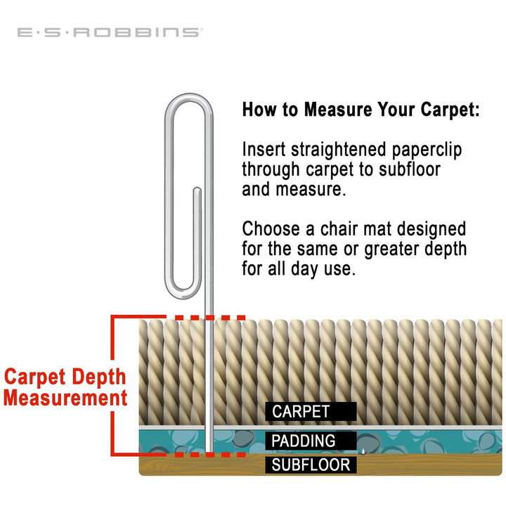 Image of ES Robbins® EverLife Moderate Use Chair Mat for Low Pile Carpet, Rectangular, 46 x 60, Clear