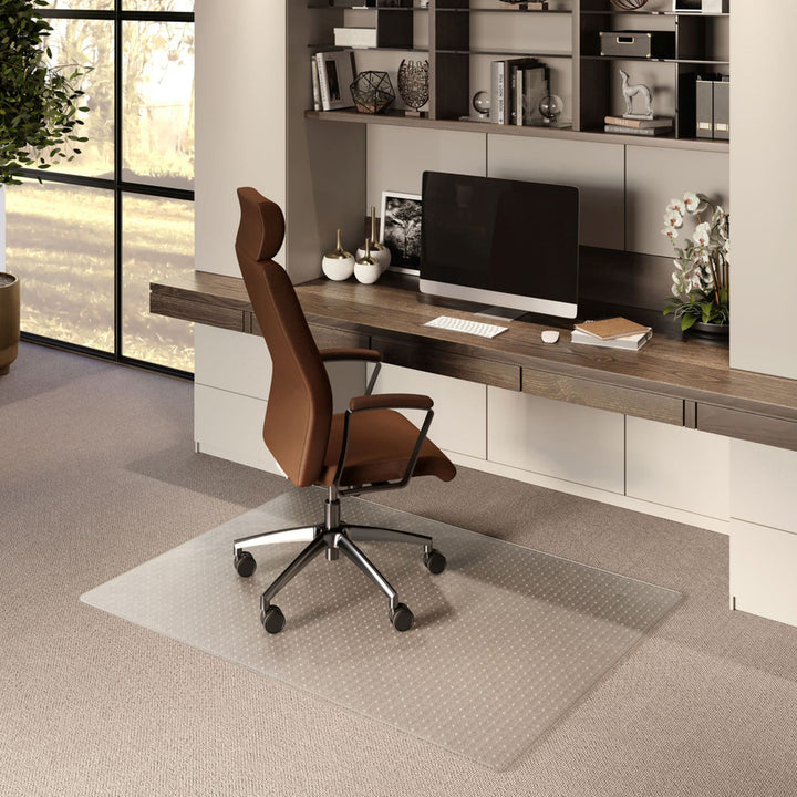 Image of ES Robbins® EverLife Moderate Use Chair Mat for Low Pile Carpet, Rectangular, 46 x 60, Clear