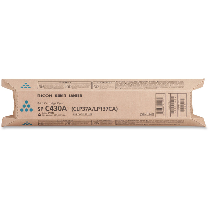 Image of Ricoh® Toner Cartridge, f/SPC430/431, 24,000 Page Yield, Cyan