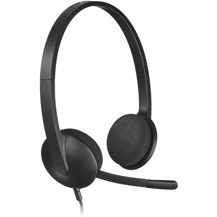 Image of Logitech® H340 Binaural Over The Head Corded Headset, Black
