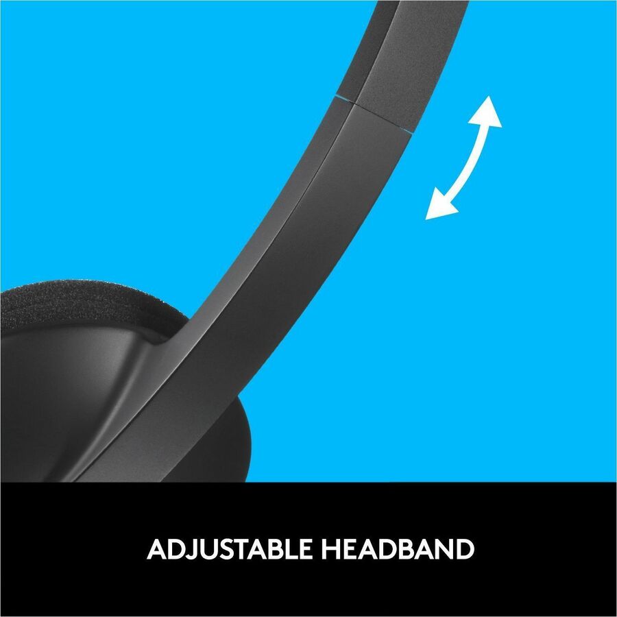 Image of Logitech® H340 Binaural Over The Head Corded Headset, Black