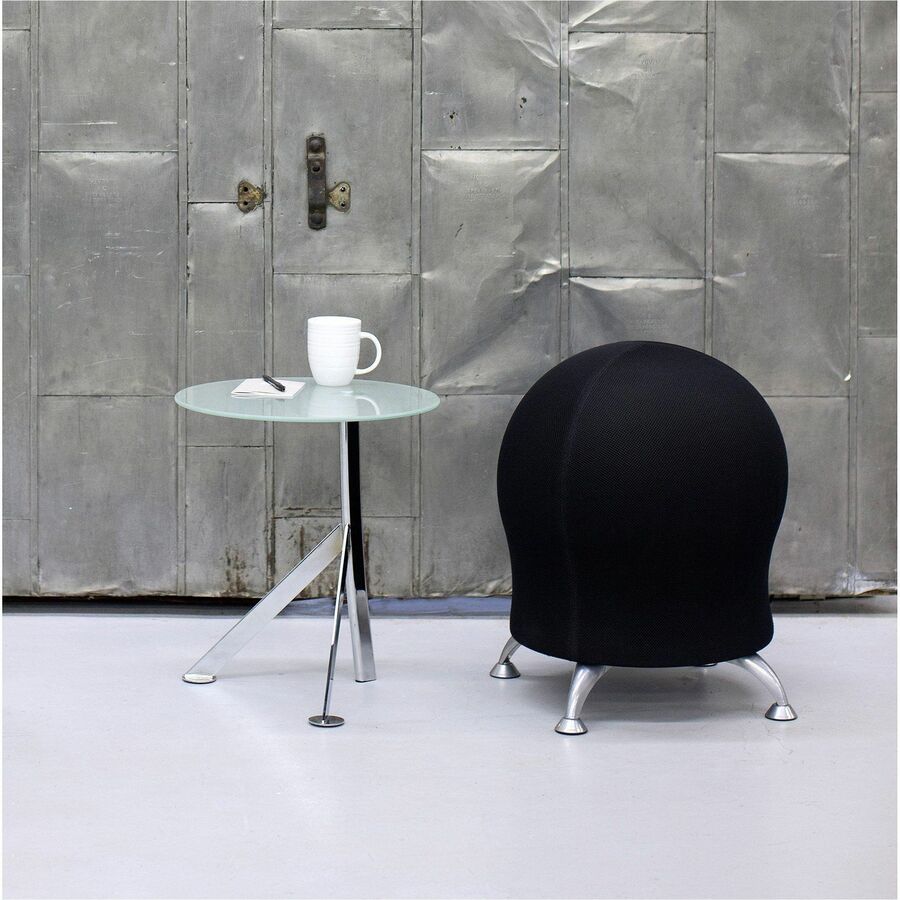 Image of Safco® Zenergy Ball Chair, Backless, Supports Up To 250 Lb, Black Fabric Seat, Silver Base