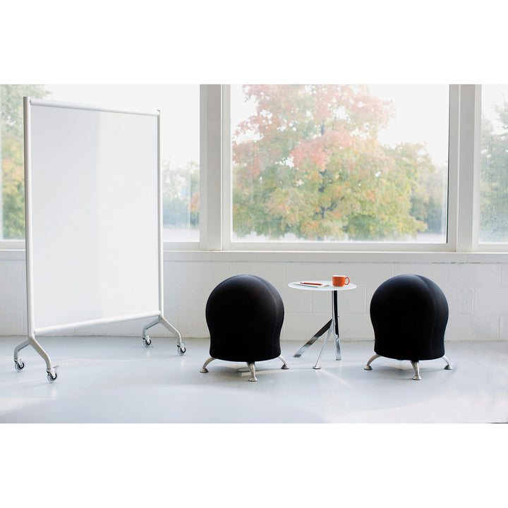 Image of Safco® Zenergy Ball Chair, Backless, Supports Up To 250 Lb, Black Fabric Seat, Silver Base