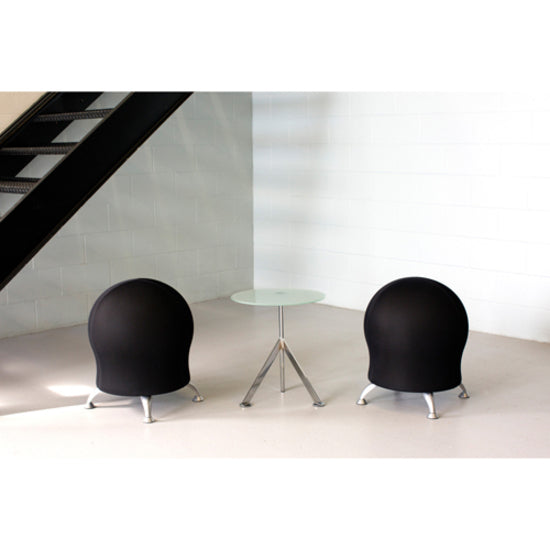 Image of Safco® Zenergy Ball Chair, Backless, Supports Up To 250 Lb, Black Fabric Seat, Silver Base
