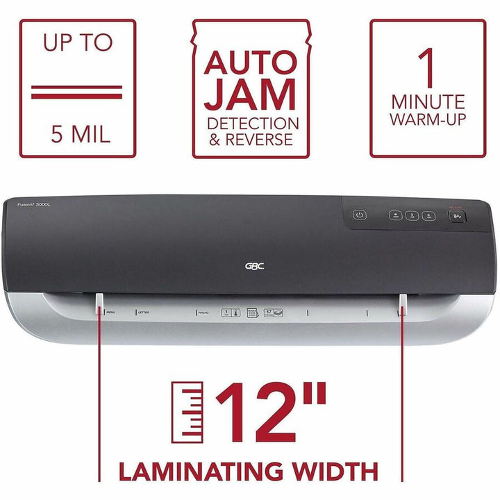 Image of GBC® Fusion 3000l Laminator, 12" Max Document Width, 5 Mil Max Document Thickness
