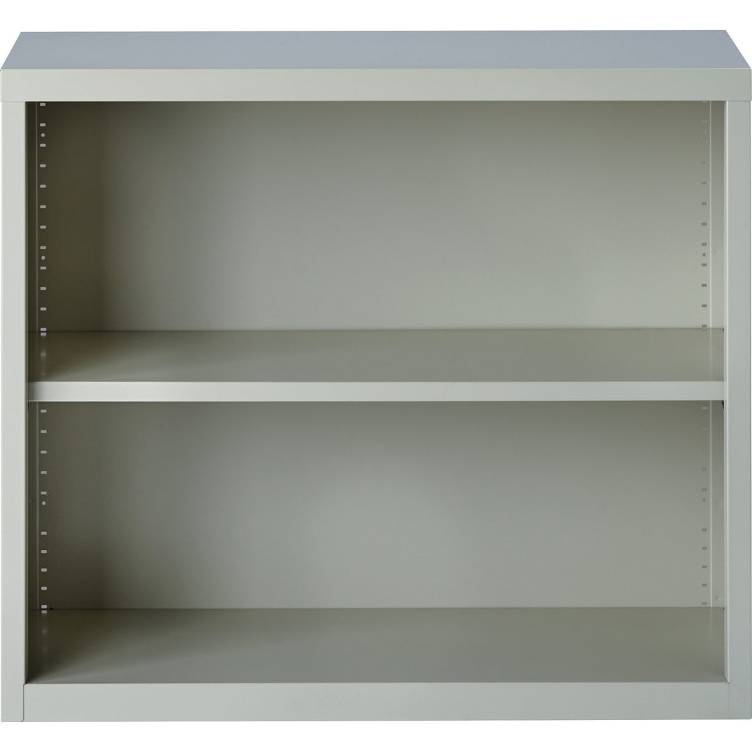 Image of Lorell Steel Bookcase, 2-Shelf, 34-1/2"x13"x30", Light Gray