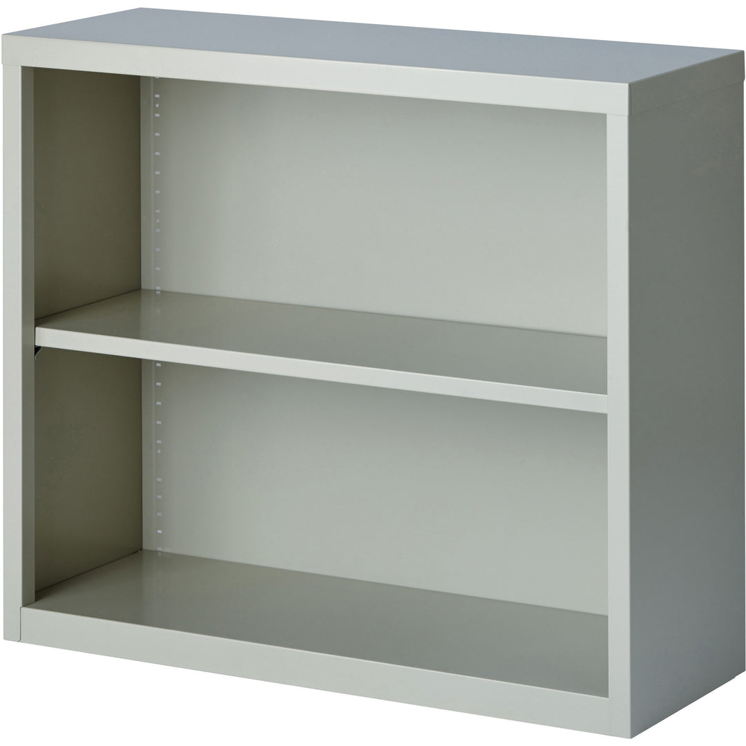 Image of Lorell Steel Bookcase, 2-Shelf, 34-1/2"x13"x30", Light Gray